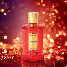 ROMASS perfume on dressing table in evening setting suggesting versatile wear
