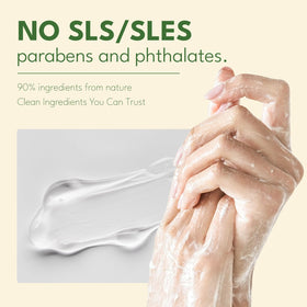 ROMIIE ZOI foam on hands demonstrating gentle cleansing action