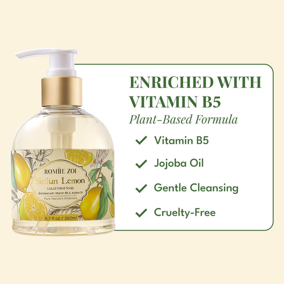 ROMIIE ZOI foam texture on hand illustrating gentle lather benefit: soft cleansing
