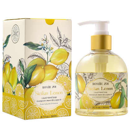 ROMIIE ZOI front bottle view showing lemon scent and elegant design benefit: attractive display