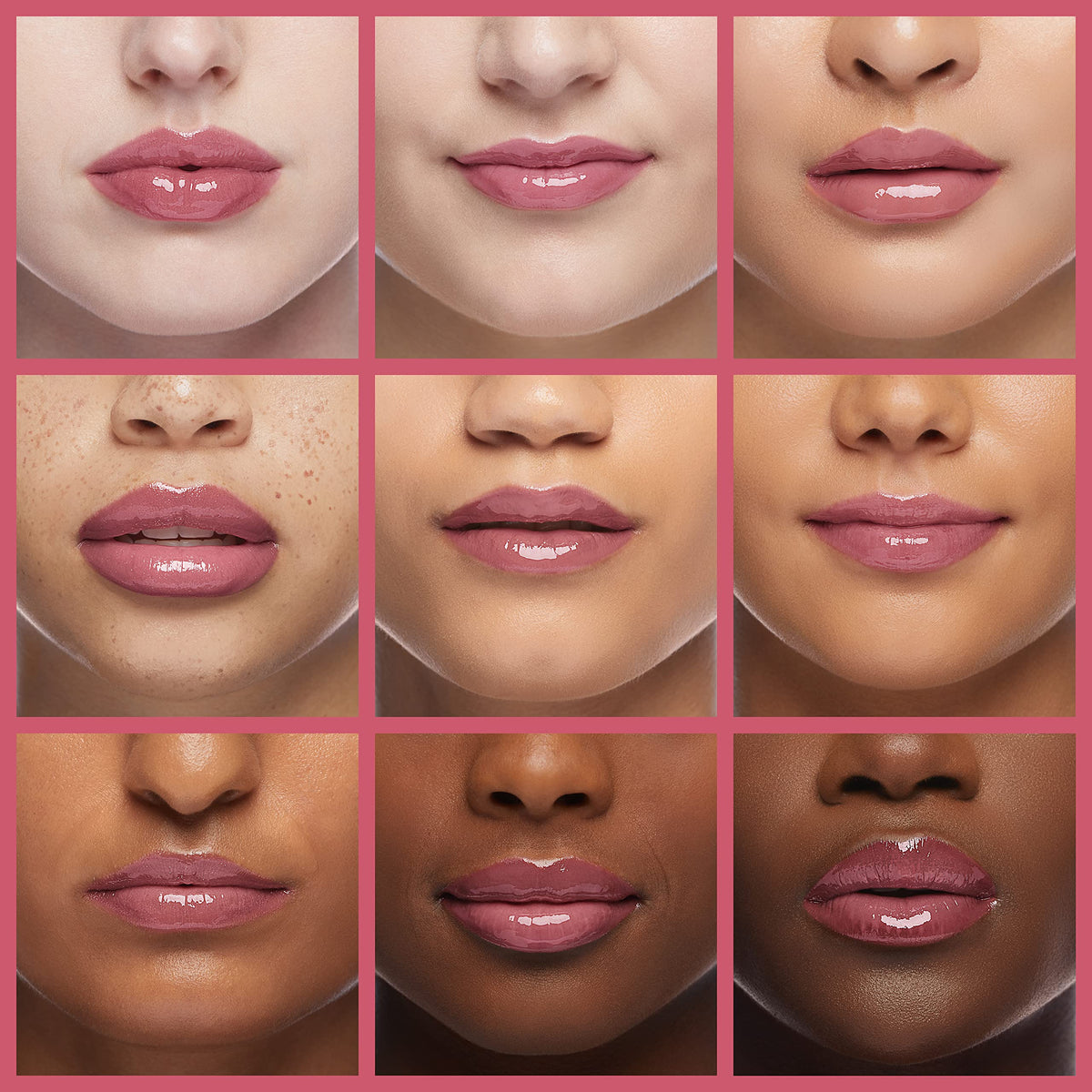 rom&nd on model lips illustrating wearable grape tone and natural finish