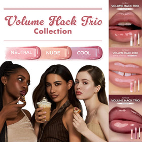 rom&nd trio applied on lips before and after showing fuller, polished result