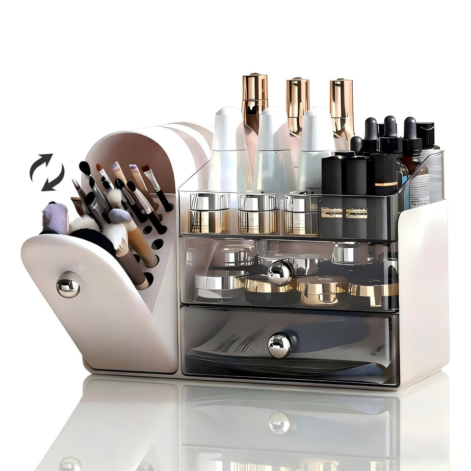 RONGZHIERK front view showing closed organizer and tidy vanity benefit