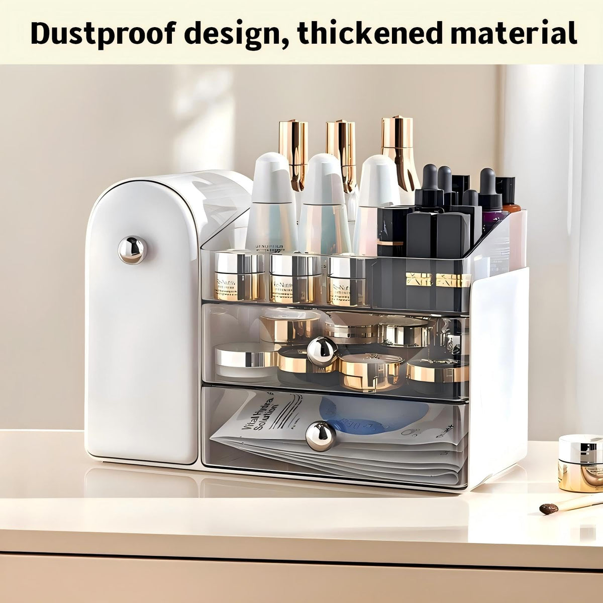 RONGZHIERK in bathroom lifestyle setting creating clutter-free counter benefit