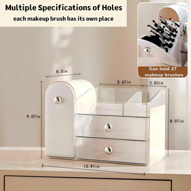 RONGZHIERK organizer on vanity showing scale and space-saving benefit