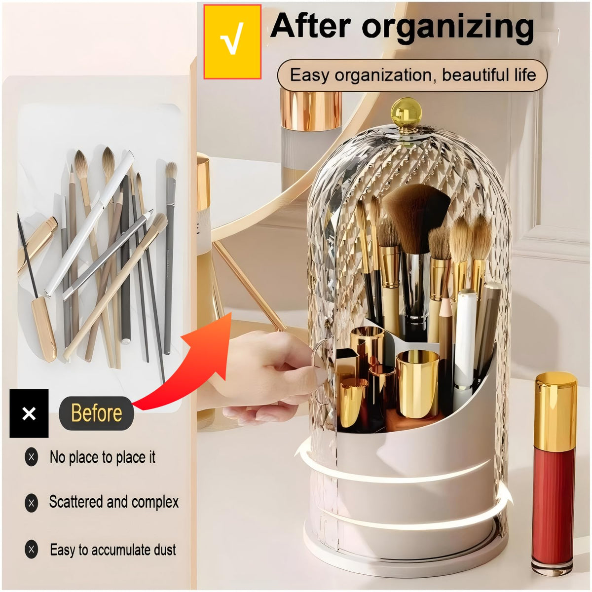 RONGZHIERK next to a hand to show scale and convenient countertop size