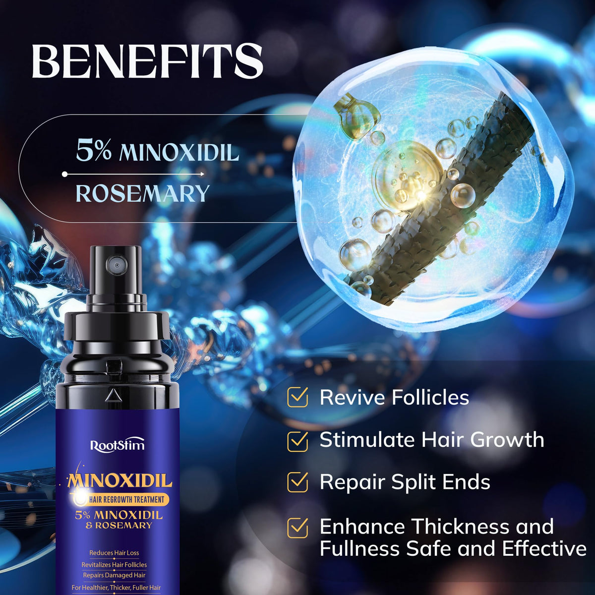 RootStim dropper applying precise serum to scalp for targeted treatment