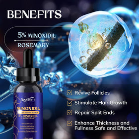RootStim ingredients display with rosemary and biotin supporting scalp health