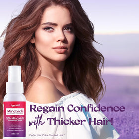 RootStim lifestyle image of woman styling hair showing natural-looking fuller appearance