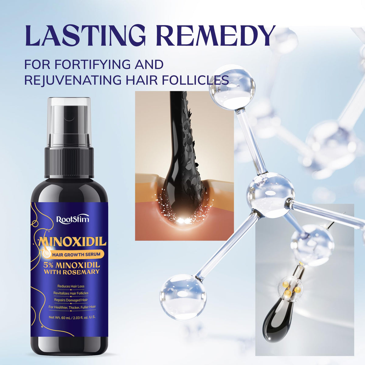 RootStim with rosemary sprigs highlighting botanical support