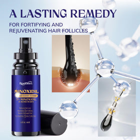 RootStim bottle next to ruler demonstrating compact 2 fl oz travel-friendly size
