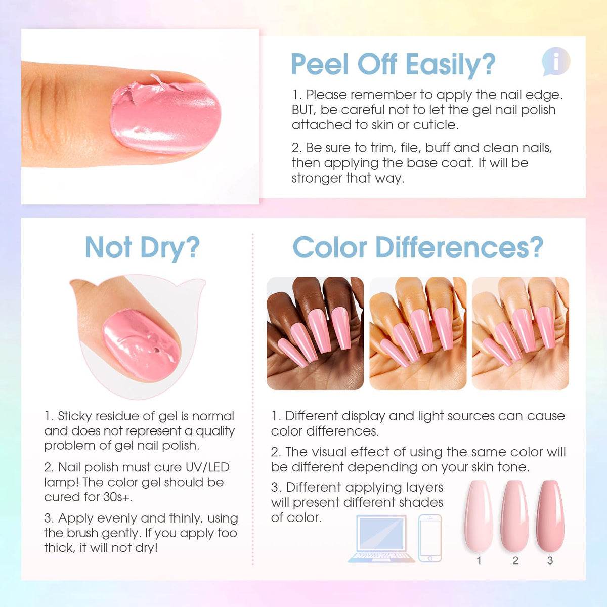 ROSALIND finished manicure lifestyle photo showing vibrant nails for eye-catching results