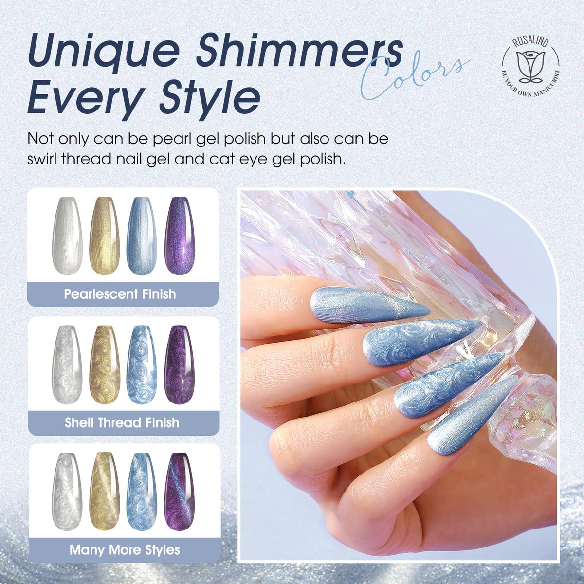 ROSALIND small magnet held over wet polish creating a focused cat-eye benefit