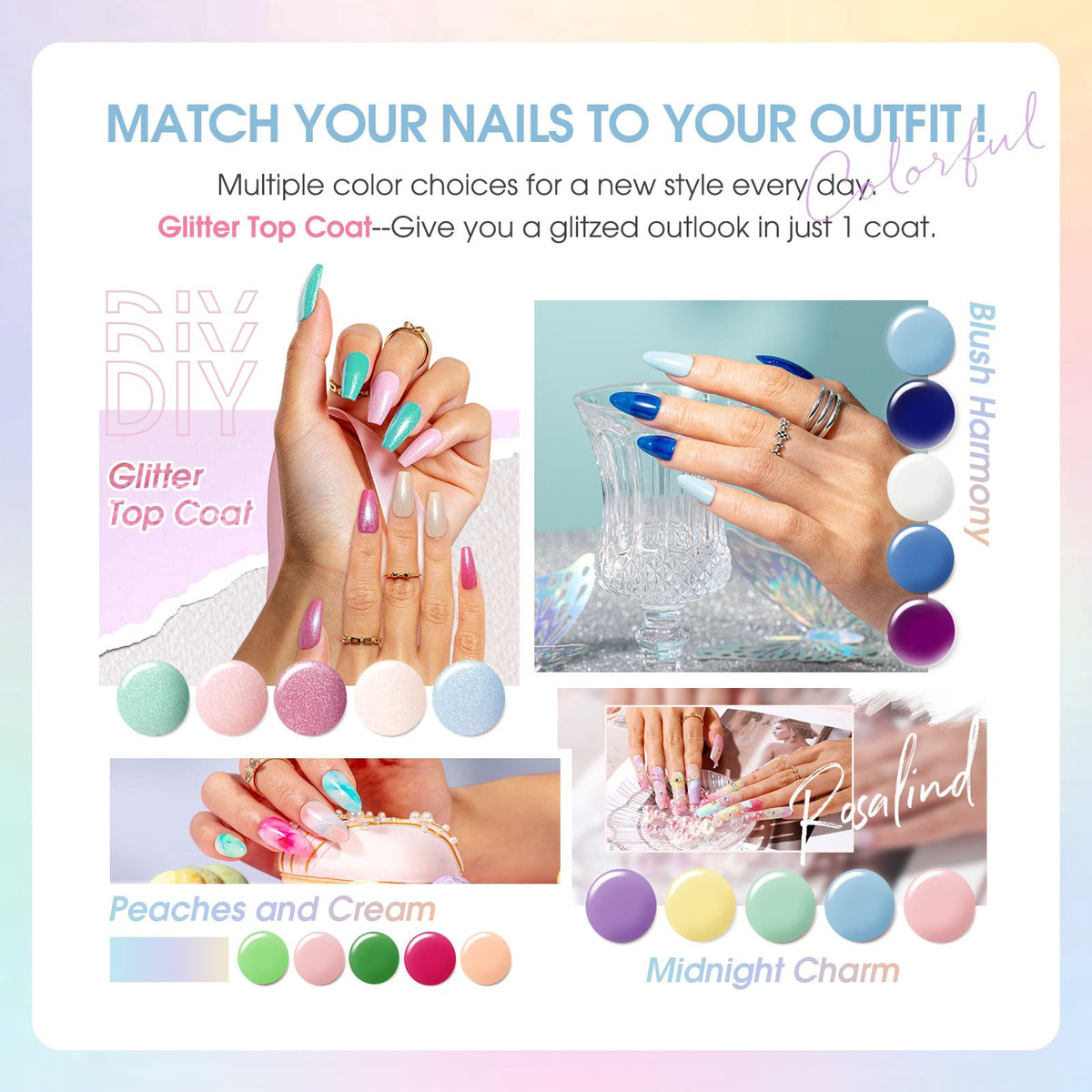 ROSALIND matte versus glossy swatches comparing finish options for styling variety