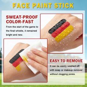 Rosawee athlete on field using paint proving sweat-resistant wear during competition