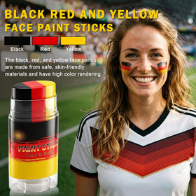 Rosawee three-stripe flag face example with black red yellow for clear national support