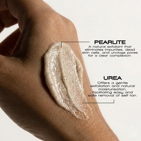 Rose & Caramel gel texture on hand highlighting exfoliating action for smooth skin