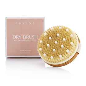 Rosena front view of body brush showing bristles and strap for effective exfoliation