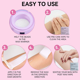 ROSEPIL facial wax used on upper lip for gentle, accurate removal