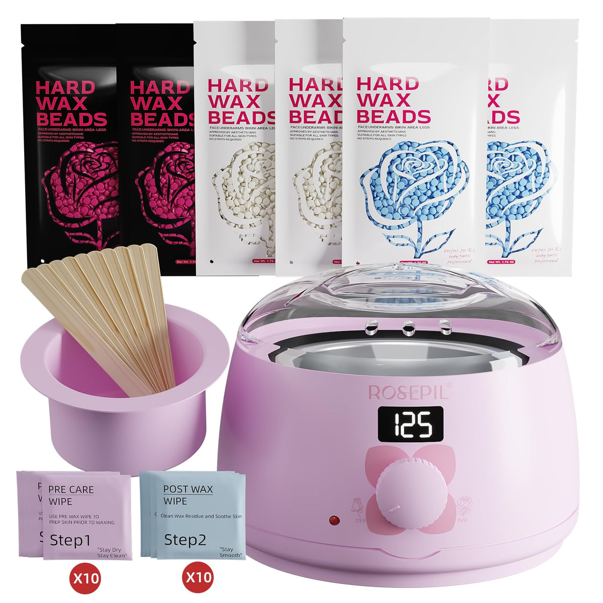 ROSEPIL wax warmer front view showing compact design and safety benefit