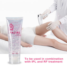 RoseVee close-up gel texture highlighting smooth, non-greasy formula for comfortable treatments