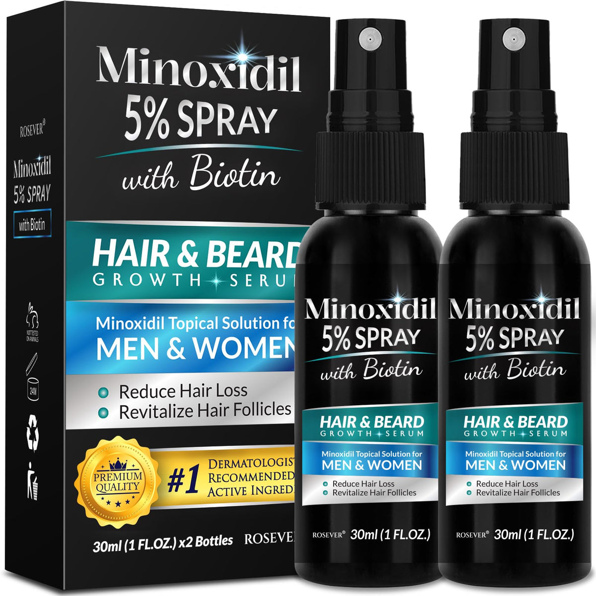 Rosever front packaging showing product and brand benefits