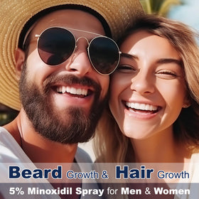 Rosever label close-up featuring active 5% minoxidil and biotin details