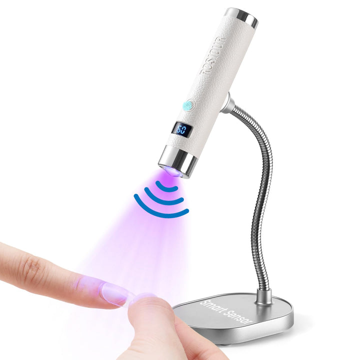 Rosiour front view of compact curing lamp showing sleek profile and portability