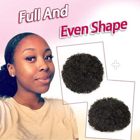 rosmile model wearing afro puff for a polished natural-volume look