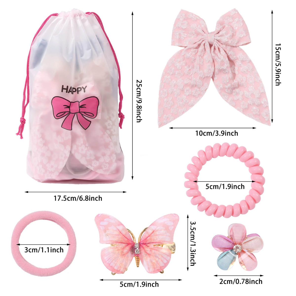 Rosvia close-up of spiral hair ties, gentle hold without hair dents