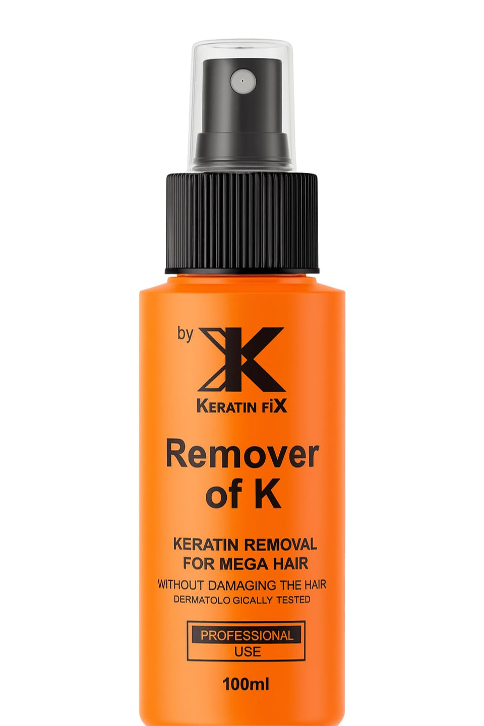 Rosy Fharia Keratin FiX front bottle view showing professional remover benefit