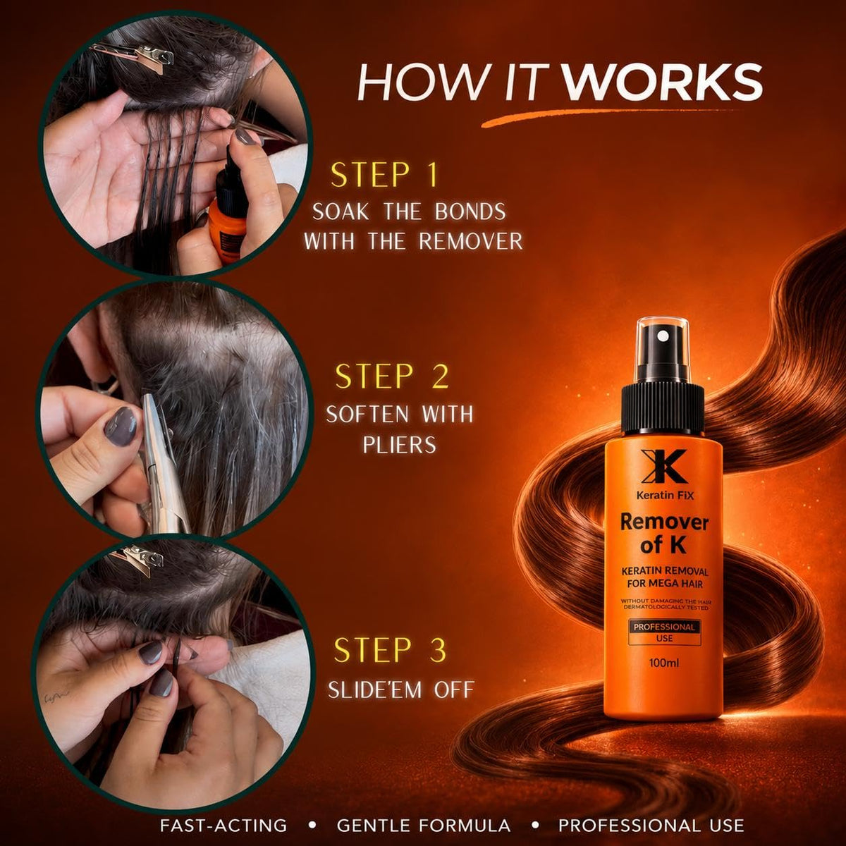 Rosy Fharia Keratin FiX spray nozzle close-up for precise targeted application