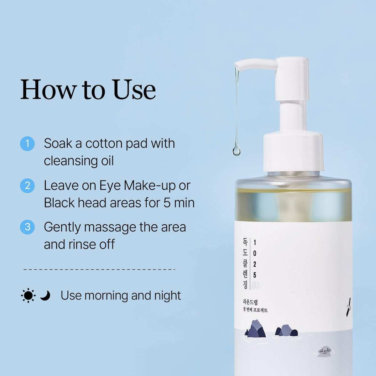 ROUND LAB bottle staged in bathroom lifestyle setting suggesting routine-friendly use