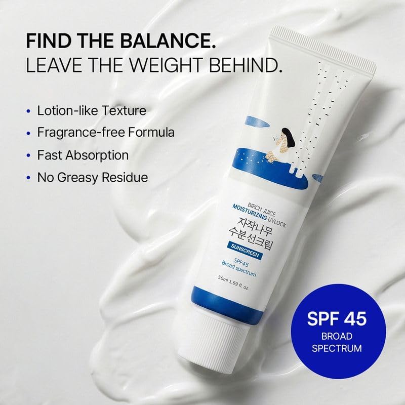 ROUND LAB lotion on hand demonstrating lightweight, hydrating finish