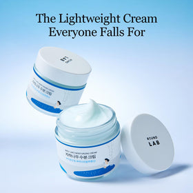 ROUND LAB cream texture on spatula showing lightweight hydration