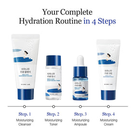 ROUND LAB toner being poured to show lightweight hydrating texture and absorption