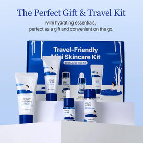 ROUND LAB Birch Juice set styled inside a travel bag for easy packing and convenience