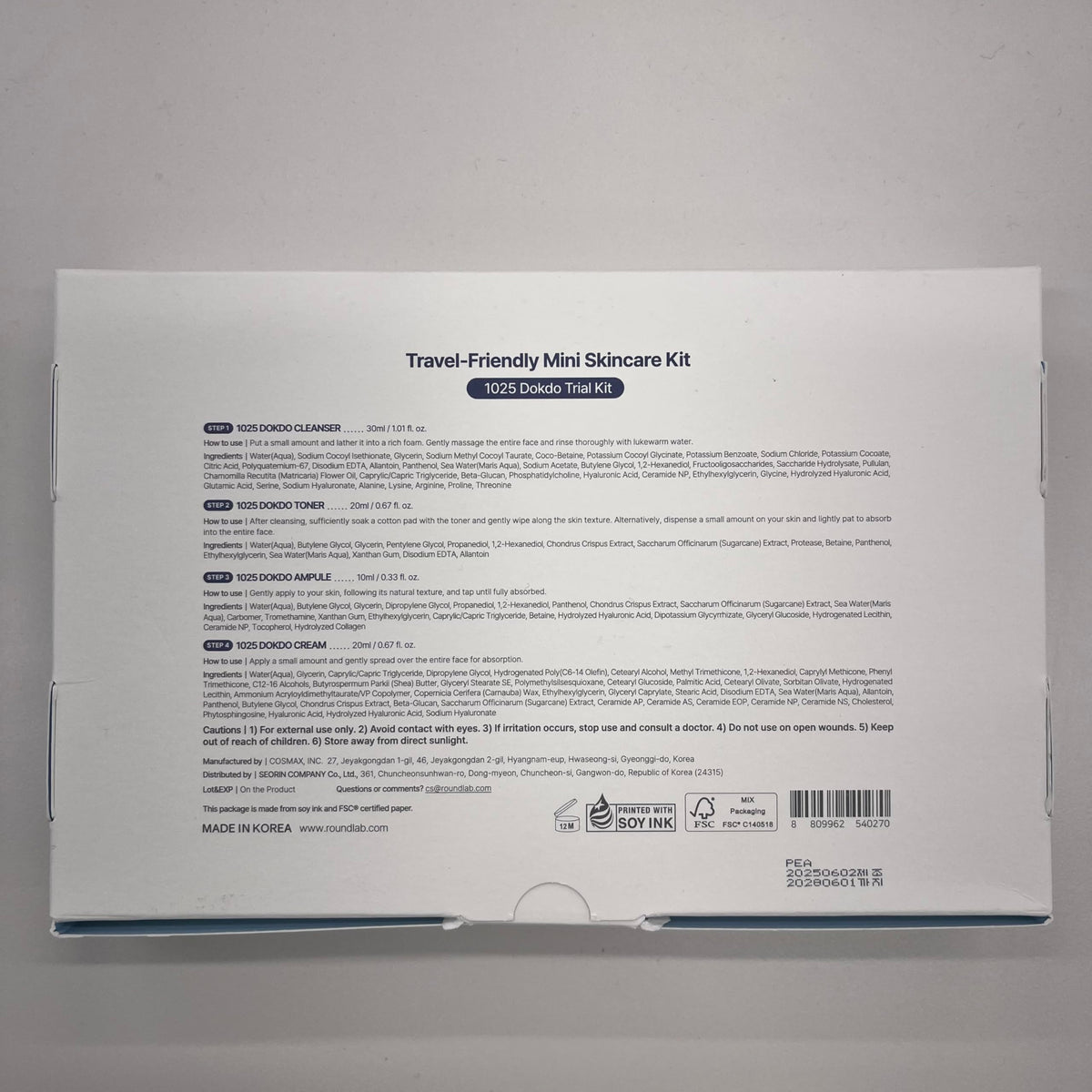 ROUND LAB products next to passport showing travel-friendly sizes and portability