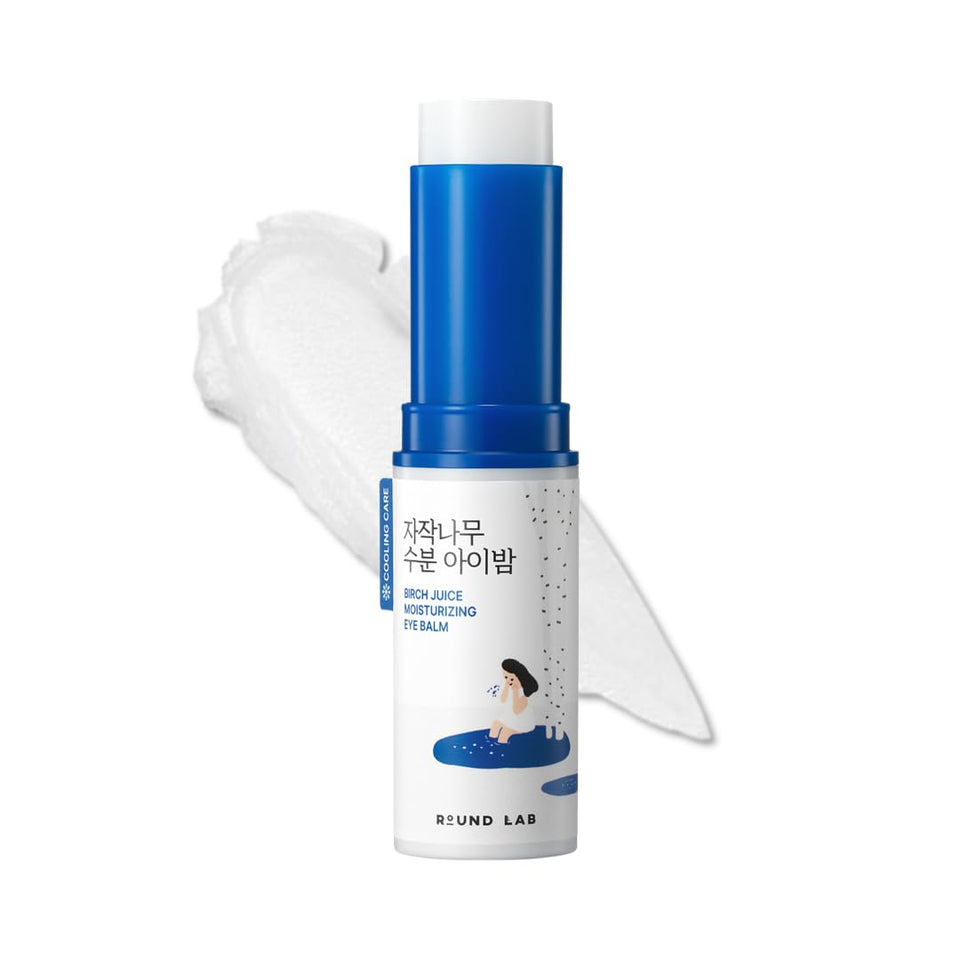 ROUND LAB eye stick front packaging showing compact tube and branding benefits