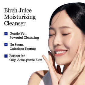 ROUND LAB creamy foam demonstration illustrating rich lather and gentle cleansing benefit