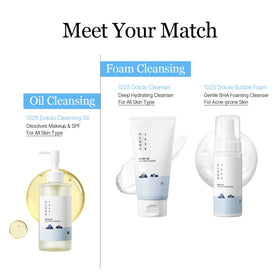 ROUND LAB Dokdo ingredient visual highlighting naturally derived oils and soothing properties