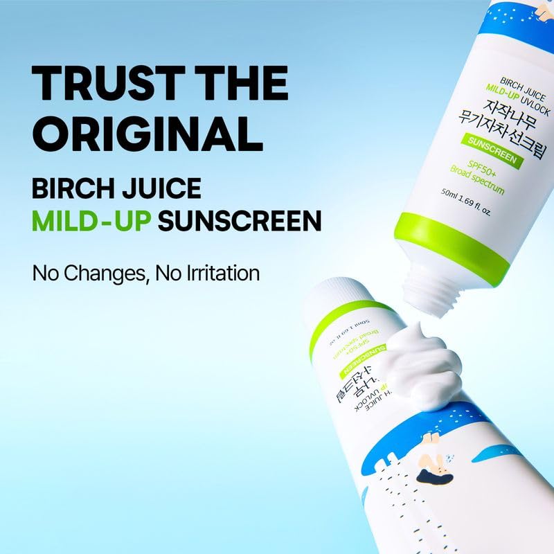 ROUND LAB close-up texture of sunscreen cream showing lightweight spreadability benefit