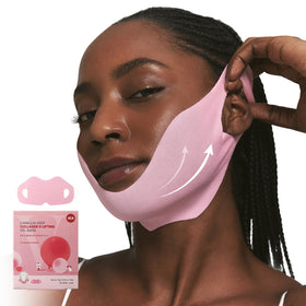 ROUND LAB front packaging showing four V-lifting hydrogel masks and benefits