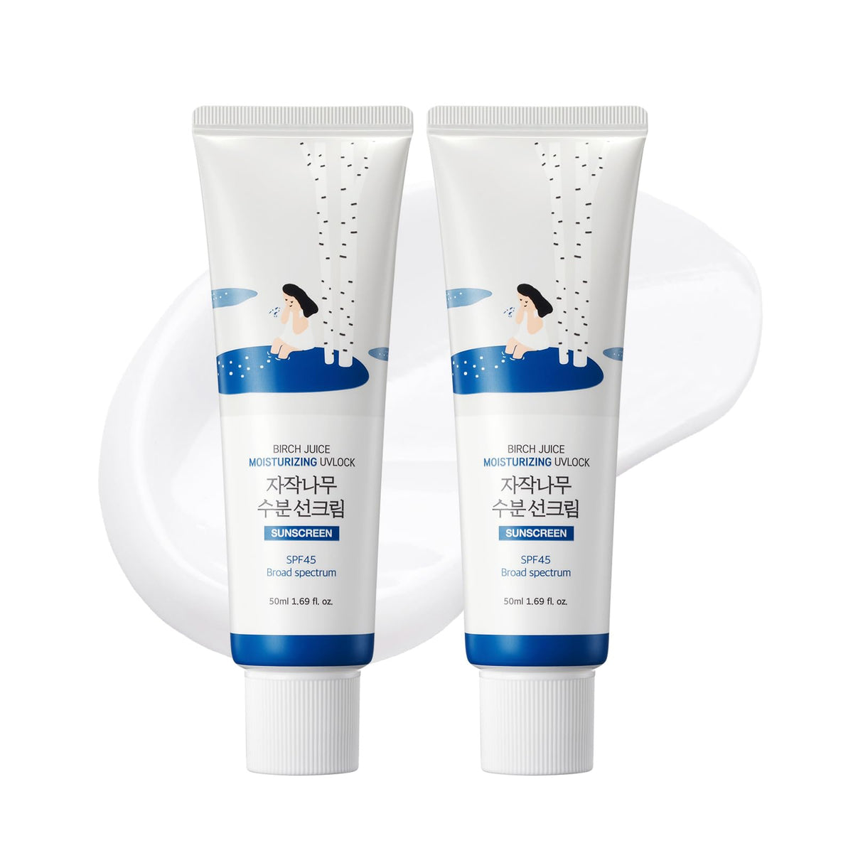 ROUND LAB front packaging showing twin SPF 45 tubes and value