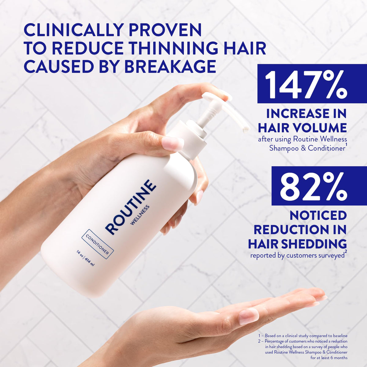 Routine Wellness creamy conditioner texture close-up highlighting rich hydration and smoothing benefit