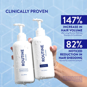 Routine Wellness shampoo foam close-up showing gentle cleanse and lather benefit