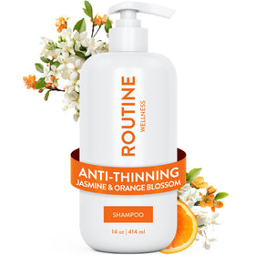 Routine Wellness front bottle showing jasmine and orange blossom scent and benefits