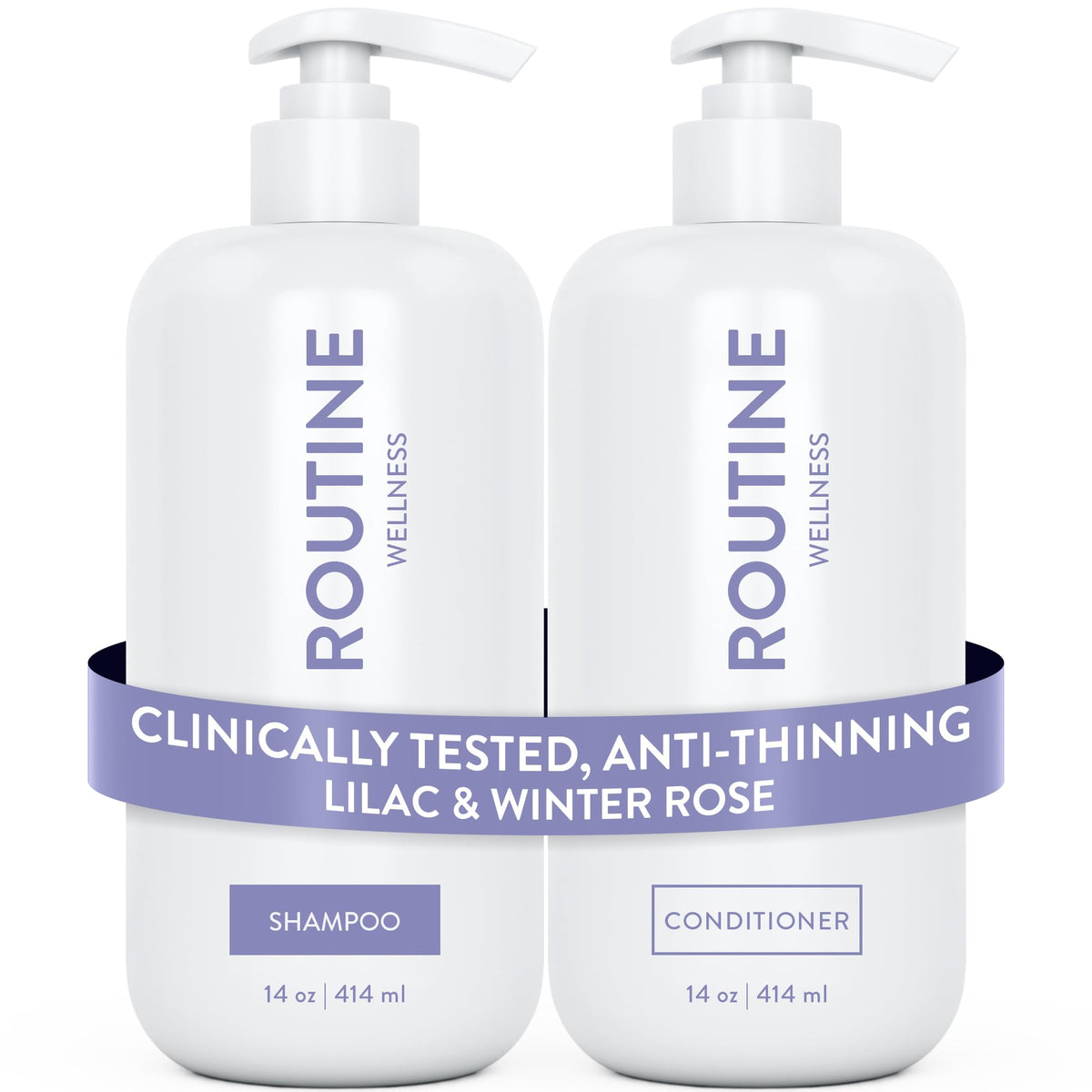 Routine Wellness front packaging of lilac and winter rose set showing product duo and scent benefit