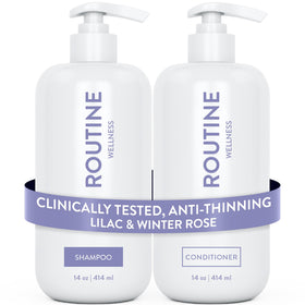 Routine Wellness front packaging of lilac and winter rose set showing product duo and scent benefit