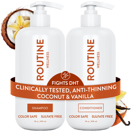 Routine Wellness front packaging showing set and scent for confident volume